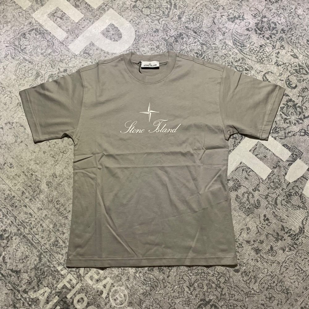 Stone Island T-Shirt Mens Small Grey New Embroidered Logo Short Sleeve Tee